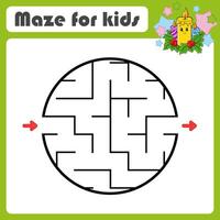 Maze for kids with a circle and arrow vector