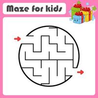 Maze for kids with gift boxes vector