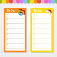To do list template with santa hat vector