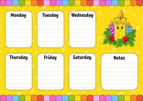 A yellow calendar with a candle and a calendar vector