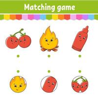 Matching game with cartoon characters vector