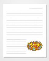 A note paper with a bird nest and flowers vector