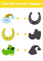 Find the correct shadow for the horse and the rainbow vector
