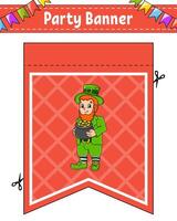 St patricks day banner with leprechaun vector