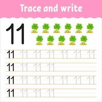 Trace and write the number 11 vector