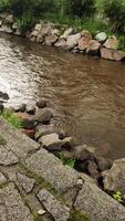 Vltava river flowing through cesky krumlov in czechia photo