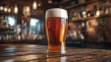 Glass of Beer on a Table photo