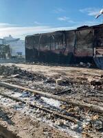 The Aftermath of a Devastating Fire at the Railway Yard Charred Remnants and Damaged Infrastructure Reveal the Impact of This Tragedy and its Harrowing Effect on the Community photo