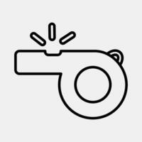 Icon whistle. Football and soccer elements. Icon in line style. vector