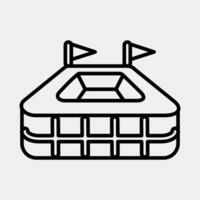 Icon stadium. Football and soccer elements. Icon in line style. vector