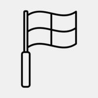 Icon linesman flag. Football and soccer elements. Icon in line style. vector