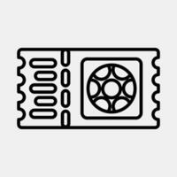 Icon ticket. Football and soccer elements. Icon in line style. vector