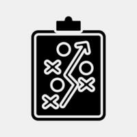 Icon strategy. Football and soccer elements. Icon in glyph style. vector