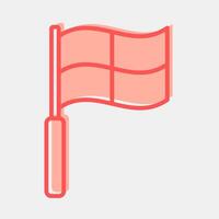 Icon linesman flag. Football and soccer elements. Icon in two tone style. vector