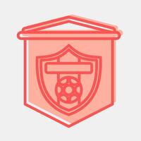 Icon flag. Football and soccer elements. Icon in two tone style. vector