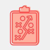 Icon strategy. Football and soccer elements. Icon in two tone style. vector