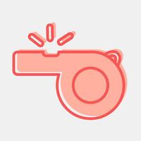 Icon whistle. Football and soccer elements. Icon in two tone style. vector