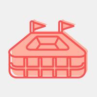 Icon stadium. Football and soccer elements. Icon in two tone style. vector