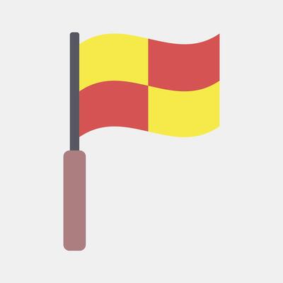 Icon linesman flag. Football and soccer elements. Icon in flat style.