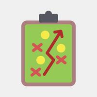 Icon strategy. Football and soccer elements. Icon in flat style. vector