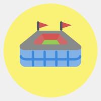 Icon stadium. Football and soccer elements. Icon in color mate style. vector