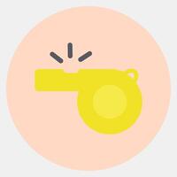 Icon whistle. Football and soccer elements. Icon in color mate style. vector
