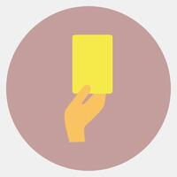 Icon yellow card. Football and soccer elements. Icon in color mate style. vector