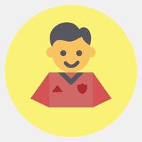 Icon player. Football and soccer elements. Icon in color mate style. vector