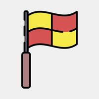 Icon linesman flag. Football and soccer elements. Icon in filled line style. vector