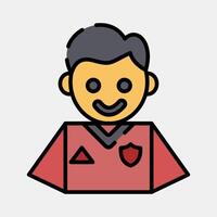 Icon player. Football and soccer elements. Icon in filled line style. vector