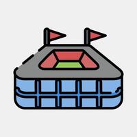 Icon stadium. Football and soccer elements. Icon in filled line style. vector