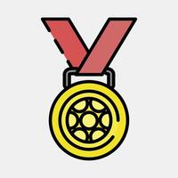 Icon medal. Football and soccer elements. Icon in filled line style. vector