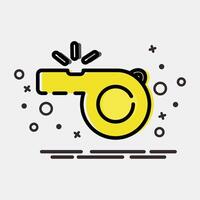Icon whistle. Football and soccer elements. Icon in MBE style. vector