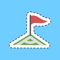 Cutting line sticker corner. Football and soccer elements. vector