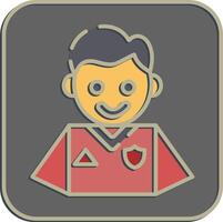 Icon player. Football and soccer elements. Icon in embossed style. vector