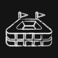 Icon stadium. Football and soccer elements. Icon in chalk style. vector