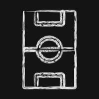 Icon field. Football and soccer elements. Icon in chalk style. vector