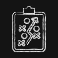 Icon strategy. Football and soccer elements. Icon in chalk style. vector