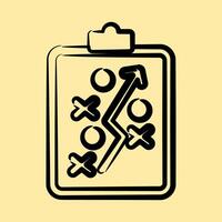 Icon strategy. Football and soccer elements. Icon in hand drawn style. vector