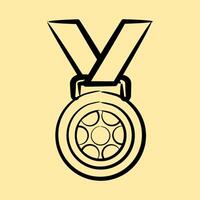 Icon medal. Football and soccer elements. Icon in hand drawn style. vector
