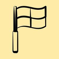 Icon linesman flag. Football and soccer elements. Icon in hand drawn style. vector