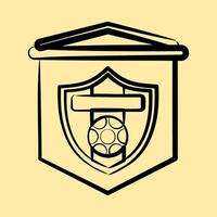 Icon flag. Football and soccer elements. Icon in hand drawn style. vector