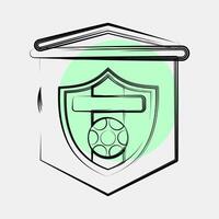 Icon flag. Football and soccer elements. Icon in color spot style. vector