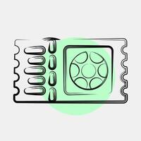 Icon ticket. Football and soccer elements. Icon in color spot style. vector