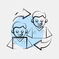 Icon subtitution. Football and soccer elements. Icon in color spot style. vector