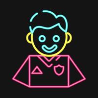 Icon player. Football and soccer elements. Icon in neon style. vector
