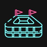 Icon stadium. Football and soccer elements. Icon in neon style. vector