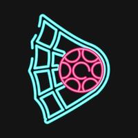 Icon goal. Football and soccer elements. Icon in neon style. vector