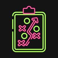 Icon strategy. Football and soccer elements. Icon in neon style. vector