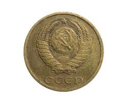 two cccp kopecks coin on a white isolated background photo
